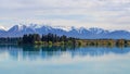 Panorama of Lake Ruataniwha near Twizel, New Zealand Royalty Free Stock Photo