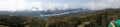 Panorama Lake Tremblant and Mont-Tremblant village from top of Mont Tremblant. Canada Royalty Free Stock Photo
