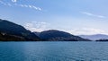 Panorama Lake Wakatipu and Southern Alps mountain range, Ka Tiritiri o te Moana, near Queenstown Otago, New Zealand