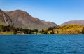 Panorama Lake Wakatipu and Southern Alps mountain range, Ka Tiritiri o te Moana, Walter Peak Otago, New Zealand