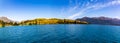 Panorama Lake Wakatipu and Southern Alps mountain range, Ka Tiritiri o te Moana, Walter Peak Otago, New Zealand