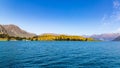 Panorama Lake Wakatipu and Southern Alps mountain range, Ka Tiritiri o te Moana, Walter Peak Otago, New Zealand