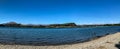 Panorama Lake Wanaka and the Southern Alps, with surrounding landscape in Wanaka, Otago, South Island, New Zealand Royalty Free Stock Photo