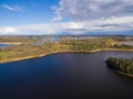 Panorama of lakes and forests of Karelia Royalty Free Stock Photo