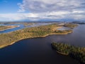 Panorama of lakes and forests of Karelia Royalty Free Stock Photo