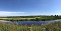 Panorama landscape in the Alde Feanen National Park Royalty Free Stock Photo