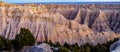 Panorama landscape of Badlands National Park near Pinnacles Overlook Royalty Free Stock Photo