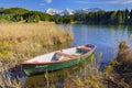 Panorama landscape in Bavaria with mountains and lake