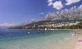 Panorama and landscape of beach in Makarska, Croatia