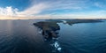 Panorama landscape of the Bray Head cliffs on Valentia Island at dusk Royalty Free Stock Photo