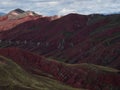 Panorama landscape colorful red hills at Palccoyo rainbow mountain Palcoyo Cuzco Peru andes South America