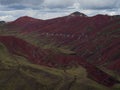 Panorama landscape colorful red hills at Palccoyo rainbow mountain Palcoyo Cuzco Peru andes South America