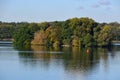 Panorama Landscape at Lake Tegeler See in Autum in the Neighborhood of Tegel in Berlin