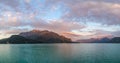 Lake Wolfgangsee and the Schafberg mountain at sunset, Alps, Austria