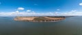 Panorama landscape of the Nash Point Lighthouse and Monknash Coast in South Wales Royalty Free Stock Photo