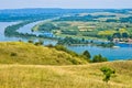 Panorama and landscape near Danube river