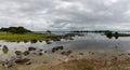 Panorama landscape of the picturesque Lough Corrib lake in County Galway