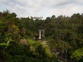 Panorama landscape view of Tegenungan waterfall river cataract in Gianyar Ubud Denpasar Bali Indonesia South East Asia Royalty Free Stock Photo