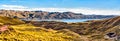 Panorama of Langui Layo Lake in Peru