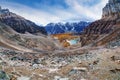 Panorama of Larch Valley as Viewed Atop Sentinel Pass Royalty Free Stock Photo