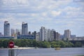 Panorama of a large beautiful city view of the city and sky