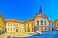 Panorama of the large courtyard of New Town Hall of Brno, Czech Republic