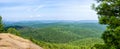 Panorama of a large expanse of Siberian coniferous taiga