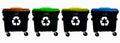 Panorama Large garbage bins isolated in color