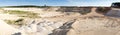 Panorama large quarry limestone ore