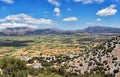 Panorama of the Lasithi Plateau on Crete island in Greece Royalty Free Stock Photo