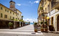 Panorama of Lazise town at Garda Lake in Italy