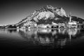 Panorama of Lecco reflected Royalty Free Stock Photo