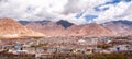 Panorama of the Lhasa's building with the mountain Royalty Free Stock Photo