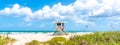 Panorama with lifeguard tower on the beach in Fort Lauderdale, Florida USA