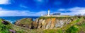 Panorama of lighthouse and ruin of monastery, Pointe de Saint Ma