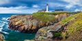 Panorama of lighthouse and ruin of monastery, Pointe de Saint Ma