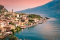 Panorama of Limone sul Garda, lake Garda, Italy. Royalty Free Stock Photo