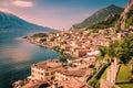 Panorama of Limone sul Garda, lake Garda, Italy. Royalty Free Stock Photo