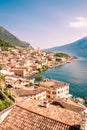 Panorama of Limone sul Garda, lake Garda, Italy. Royalty Free Stock Photo