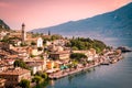 Panorama of Limone sul Garda, lake Garda, Italy. Royalty Free Stock Photo