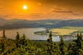 Panorama of Lipno lake. South Bohemian region. Czechia Royalty Free Stock Photo