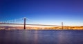 Panorama of Lisbon cityscape and Bridge Royalty Free Stock Photo