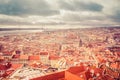 Panorama Lisbon Portugal: view from the old castle on the river Royalty Free Stock Photo