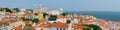 Panorama of Lisbon and the Tagus river Royalty Free Stock Photo