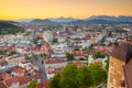 Panorama of Ljubljana, Slovenia, Europe. Royalty Free Stock Photo