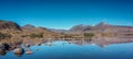 Panorama of lochan na h-achlaise on Rannoch Moor Royalty Free Stock Photo