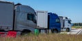 Panorama Logistics truck on the motorway rest area Royalty Free Stock Photo