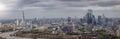 Panorama of the London skyline from London Bridge to the City during a moody day Royalty Free Stock Photo