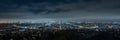 Panorama of Los angeles cityscape at night