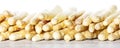 Panorama with a lot of white asparagus